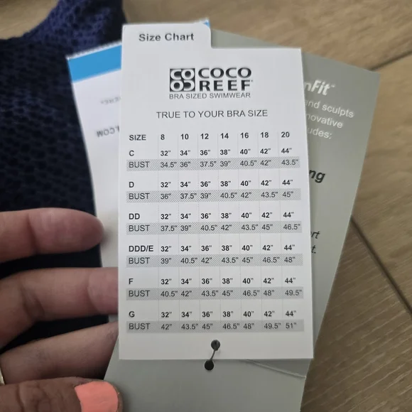 Coco Reef Swim Sultry Bra Sized Underwire One Piece Swimsuit Oceanside Textures - Picture 5 of 14